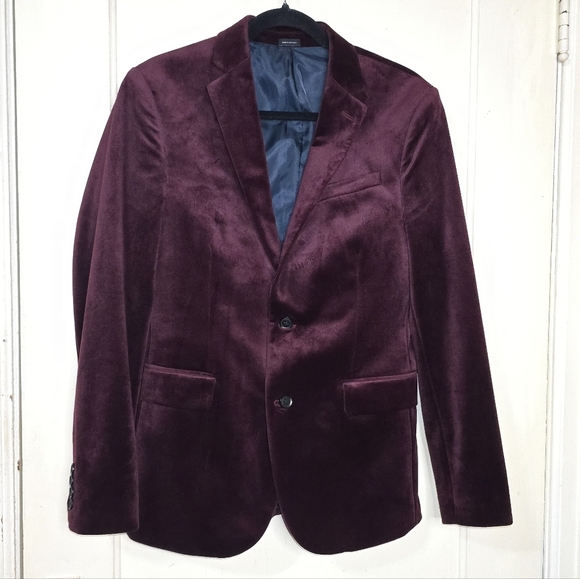 Men's Burgundy Blazer - Picture 9 of 10
